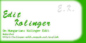 edit kolinger business card